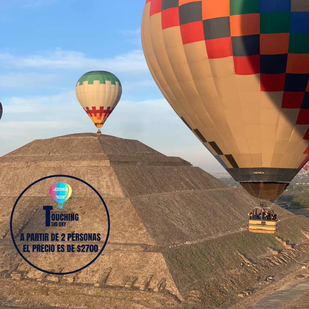 Hot air balloon promotional banner with pricing